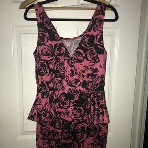 Peplum dress floral print